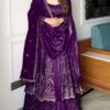 VLM 297 Purple Crunchy Silk with Lace Work & Embroidery Work Gown . Introductory Price ₹2499. Delivery 4-6 Working Days. Shop now. | Gowns, Bollywood Gowns, Creative Gowns, Designer Gowns, Embroidered Gowns, Party Wear Gowns