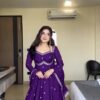 RTC 5924 Purple Georgette Thread With Sequence Gown Perfect for Wedding, Party, Reception, Holi, Eid . Available at ₹1999 only. Delivery 4-6 Working Days. | Gowns, Bollywood Gowns, Creative Gowns, Designer Gowns, Embroidered Gowns, Party Wear Gowns