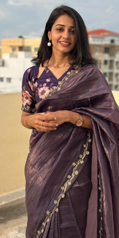 AC Gold Crush Purple Gold Crush with Lace Border & Lace Work Saree . Festive Deal ₹2599. Delivery 4-6 Working Days. Shop now. | Sarees, Bollywood Sarees, Creative Sarees, Designer Sarees, Embroidered Sarees, Ethnic Saree, Modern Digital sarees, Party Wear Sarees