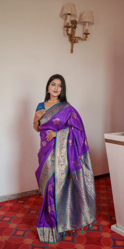 MB Paithani-3 Purple in Pethani Silk Zari Work & Lace Work Saree . Grab it for ₹2199. Delivery 4-6 Working Days. Shop now. | Sarees, Bollywood Sarees, Creative Sarees, Designer Sarees, Embroidered Sarees, Ethnic Saree, Modern Digital sarees, Party Wear Sarees