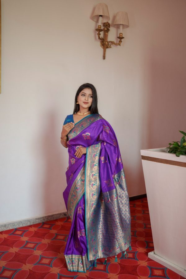 MB Paithani-3 Purple in Pethani Silk Zari Work & Lace Work Saree . Grab it for ₹2199. Delivery 4-6 Working Days. Shop now. | Sarees, Bollywood Sarees, Creative Sarees, Designer Sarees, Embroidered Sarees, Ethnic Saree, Modern Digital sarees, Party Wear Sarees
