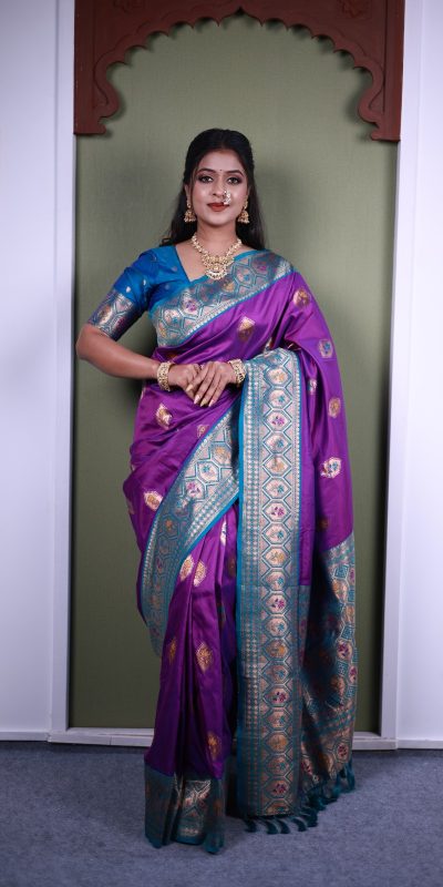 MB 22 Purple Soft Paithani silk Saree Perfect for Wedding, Party, Sangeet, Haldi, Housewarming – . Best Price ₹2449. Delivery 4-6 Working Days. Shop no | Sarees, Bollywood Sarees, Creative Sarees, Designer Sarees, Embroidered Sarees, Ethnic Saree, Modern Digital sarees, Party Wear Sarees