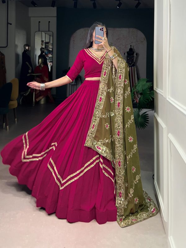 LNB 1692 Rani Pink Pure Rayon Embroidery Work & Sequins Work Lehenga Choli in . Now at just ₹3199. Delivery 4-6 Working Days. Shop now. | Lehenga, Bollywood Lehenga, Creative Lehenga, Designer Lehenga, Embroidered Lehenga, Party Wear Lehenga