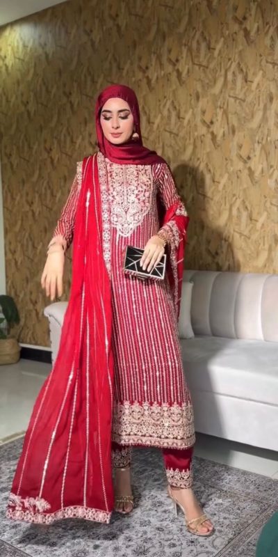 RTC 5931 Red in Faux Georgette Lace Work Salwar Suit . Wedding, Party, Festive, Events Now at just ₹2149. Delivery 4-6 Working Days. Shop now. | Jump Suits, Salwar suit, Casual Suits, Creative suits, Designer Suits, Palazzo Suits, Party Wear Suits, Patiala Suits, Straight Suits