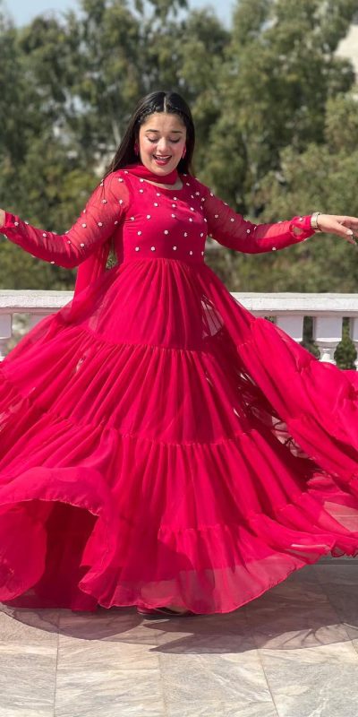 LG 2013 Red Georgette With Bead Work Gown . Wedding, Party, Festive, Events, Get it for ₹1899. Delivery 4-6 Working Days. Shop now. | Gowns, Bollywood Gowns, Creative Gowns, Designer Gowns, Embroidered Gowns, Party Wear Gowns
