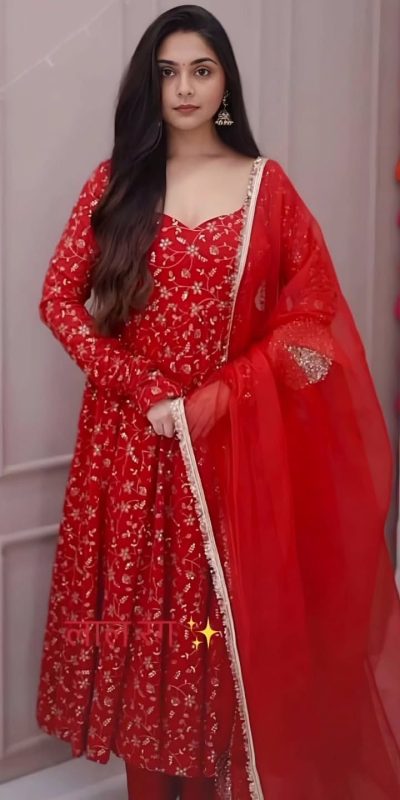 SSR 529 Red Georgette With Heavy Embroidery Sequence Work With Fancy Latkan with Embroidery Work Gown. Introductory Price ₹2149. Delivery 4-6 | Gowns, Bollywood Gowns, Creative Gowns, Designer Gowns, Embroidered Gowns, Party Wear Gowns