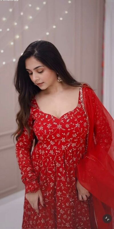 SSR 529 Red Georgette With Heavy Embroidery Sequence Work With Fancy Latkan with Embroidery Work Gown. Introductory Price ₹2149. Delivery 4-6 | Gowns, Bollywood Gowns, Creative Gowns, Designer Gowns, Embroidered Gowns, Party Wear Gowns