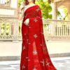 BT 1104 Red Natural silk with Thread Embroidery & Embroidery Work Saree . Now at just ₹1549. Delivery 4-6 Working Days. Shop now. | Sarees, Bollywood Sarees, Creative Sarees, Designer Sarees, Embroidered Sarees, Ethnic Saree, Modern Digital sarees, Party Wear Sarees