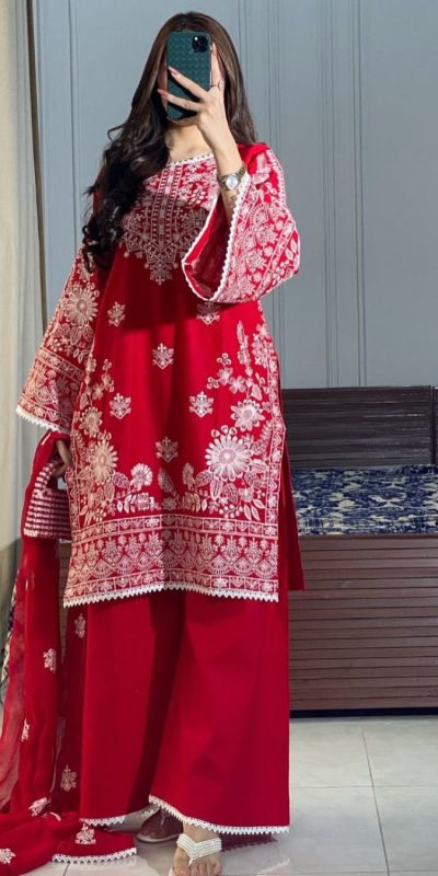 BE 394 Red Roman Silk With Embroidery Work & Lace Work Salwar Suit . Best Price ₹2099. Delivery 4-6 Working Days. Shop now. | Jump Suits, Tops & Bottoms, Track Suits, Salwar suit, Casual Suits, Creative suits, Designer Suits, Palazzo Suits, Party Wear Suits, Patiala Suits, Straight Suits, Trendy Wear