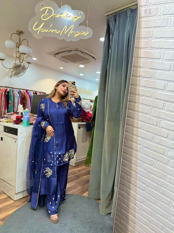 ZSR 3122 Royal Blue Pure Natural Crep Silk Salwar Suit Perfect for Wedding, Party, Pongal, Onam, Reception – . Available at ₹1849 only. Delivery 4-6 Work | Jump Suits, Salwar suit, Casual Suits, Creative suits, Designer Suits, Palazzo Suits, Party Wear Suits, Patiala Suits, Straight Suits