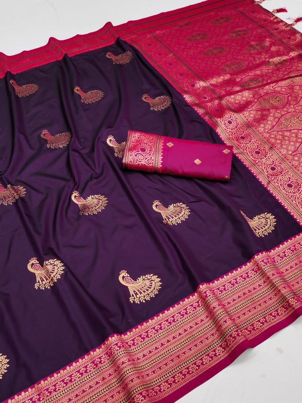 MB Morni Royal Purple in Soft Silk Zari Work & Lace Work Saree . Wedding, Party, Festive, Events, Grab it for ₹2099. Delivery 4-6 Working Days. Shop now. | Sarees, Bollywood Sarees, Creative Sarees, Designer Sarees, Embroidered Sarees, Ethnic Saree, Modern Digital sarees, Party Wear Sarees