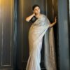 AC JIYA Silver Soft Jimmy Chuu with Lace Border & Lace Work Saree . Available at ₹3049 only. Delivery 4-6 Working Days. Shop now. | Sarees, Bollywood Sarees, Creative Sarees, Designer Sarees, Embroidered Sarees, Ethnic Saree, Modern Digital sarees, Party Wear Sarees