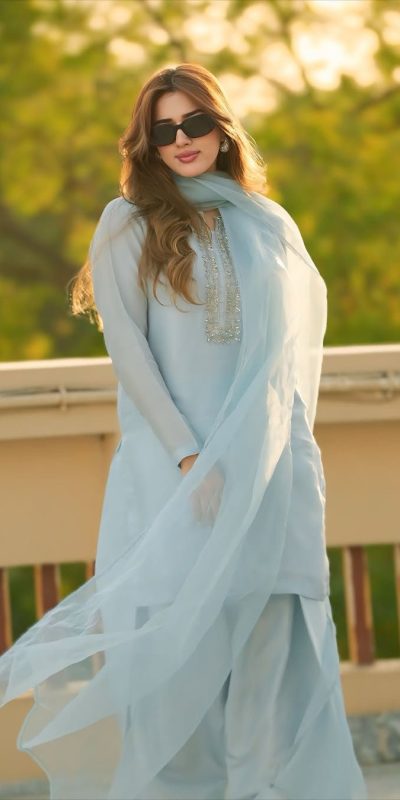 SRK 5252 Sky Blue Faux Georgette Embroidery Work & Bead Work Salwar Suit . Wedding, Party, Festive, Events, Now at just ₹1499 | Jump Suits, Salwar suit, Casual Suits, Creative suits, Designer Suits, Palazzo Suits, Party Wear Suits, Patiala Suits, Straight Suits