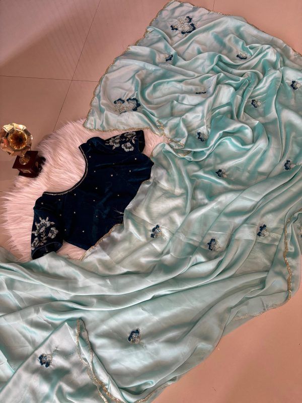AC AZAELEA Sky Blue Rangoli Silk Lace Work & Resham Work Saree with . Exclusive Offer ₹2549. Delivery 4-6 Working Days. Shop now. | Sarees, Bollywood Sarees, Creative Sarees, Designer Sarees, Embroidered Sarees, Ethnic Saree, Modern Digital sarees, Party Wear Sarees