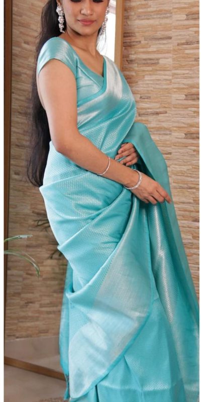 KP 4040 Sky Blue Soft Lichi Silk Saree Perfect for Wedding, Party, Ethnic Day, Raksha Bandhan, Temple Visit . Exclusive Offer ₹1299. Delivery 4-6 Working D | Sarees, Bollywood Sarees, Creative Sarees, Designer Sarees, Embroidered Sarees, Ethnic Saree, Modern Digital sarees, Party Wear Sarees
