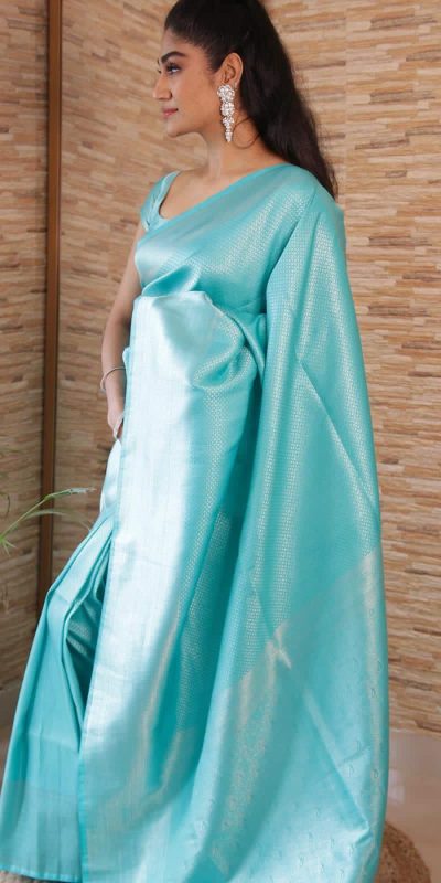 KP 4040 Sky Blue Soft Lichi Silk Saree Perfect for Wedding, Party, Ethnic Day, Raksha Bandhan, Temple Visit . Exclusive Offer ₹1299. Delivery 4-6 Working D | Sarees, Bollywood Sarees, Creative Sarees, Designer Sarees, Embroidered Sarees, Ethnic Saree, Modern Digital sarees, Party Wear Sarees