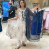White Butti Georgette With Digital Print Gown