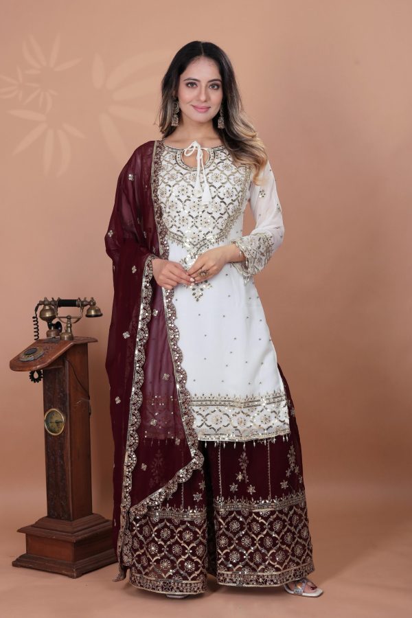 ZSR 3119 White Heavy Faux Georgette With 5mm Embroidery Sequence Work With Full Sleeve Salwar Suit Wedding, Party, Festive, Events Festive Deal ₹ | Jump Suits, Tops & Bottoms, Track Suits, Salwar suit, Casual Suits, Creative suits, Designer Suits, Palazzo Suits, Party Wear Suits, Patiala Suits, Straight Suits, Trendy Wear