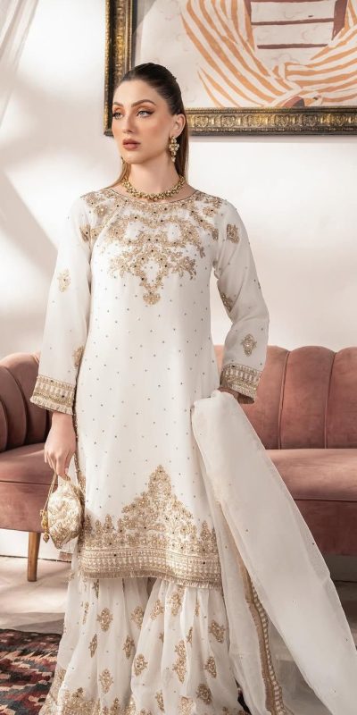 SR 1663 White Faux Georgette Salwar Suit Perfect for Wedding, Party, Festival Celebrations, Lohri, Raksha Bandhan – . Special Price ₹2199. Delivery 4-6 Days | Jump Suits, Salwar suit, Casual Suits, Creative suits, Designer Suits, Palazzo Suits, Party Wear Suits, Patiala Suits, Straight Suits
