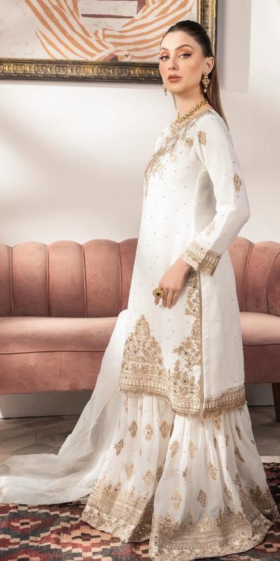 SR 1663 White Faux Georgette Salwar Suit Perfect for Wedding, Party, Festival Celebrations, Lohri, Raksha Bandhan – . Special Price ₹2199. Delivery 4-6 Days | Jump Suits, Salwar suit, Casual Suits, Creative suits, Designer Suits, Palazzo Suits, Party Wear Suits, Patiala Suits, Straight Suits
