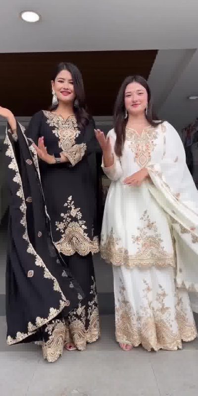 DC 109 White Havy fox Georgette with Embroidery Work & Lace Work Salwar Suit . Exclusive Offer ₹2149. Delivery 4-6 Working Days. Shop now. | Jump Suits, Tops & Bottoms, Track Suits, Salwar suit, Casual Suits, Creative suits, Designer Suits, Palazzo Suits, Party Wear Suits, Patiala Suits, Straight Suits, Trendy Wear