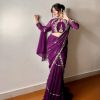 BE 280 Wine Georgette Lehenga Saree Perfect for Wedding, Party, Cultural Events, Housewarming, Ganesh Chaturthi . Affordable Price ₹2399. Delivery 4- | Lehenga, Bollywood Lehenga, Creative Lehenga, Designer Lehenga, Embroidered Lehenga, Party Wear Lehenga