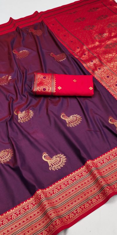MB Morni Wine in Soft Silk Zari Work & Lace Work Saree . Wedding, Party, Festive, Events, Grab it for ₹2099. Delivery 4-6 Working Days. Shop now. | Sarees, Bollywood Sarees, Creative Sarees, Designer Sarees, Embroidered Sarees, Ethnic Saree, Modern Digital sarees, Party Wear Sarees