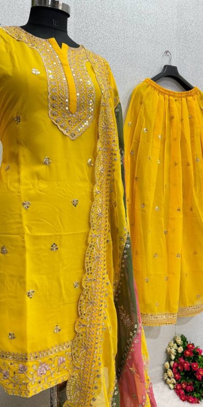 KF 1627 Yellow Georgette Salwar Suit Perfect for Wedding, Party, Diwali, Traditional Day, Bridal Wear. Get it for ₹2149. Delivery 4-6 Working Days | Salwar suit, Casual Suits, Creative suits, Designer Suits, Palazzo Suits, Party Wear Suits, Patiala Suits, Straight Suits