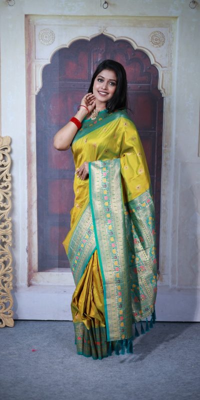 MB 18 Yellow Paithani Ajanta Lotus Saree Perfect for Wedding, Party, Lohri, Durga Puja, Eid – . Get it for ₹2449. Delivery 4-6 Working Days. Shop now. | Sarees, Bollywood Sarees, Creative Sarees, Designer Sarees, Embroidered Sarees, Ethnic Saree, Modern Digital sarees, Party Wear Sarees
