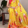 YNF 7004 Yellow Color Satin Silk Floral Printed Designer Work Saree . Grab it for ₹1549. Delivery 4-6 Working Days. Shop now. | Sarees, Bollywood Sarees, Creative Sarees, Designer Sarees, Embroidered Sarees, Ethnic Saree, Modern Digital sarees, Party Wear Sarees