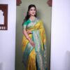 Yellow Soft Paithani Silk Zari Work Lace Saree