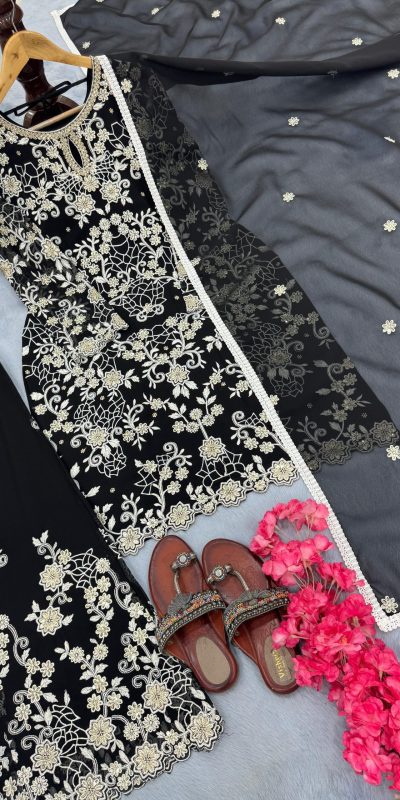 AD 196 Black Faux Georgette Salwar Suit Perfect for Wedding, Party, Ganesh Chaturthi, Onam, Baisakhi – . Exclusive Offer ₹2149. Delivery 4-6 Working Days | Jump Suits, Salwar suit, Casual Suits, Creative suits, Designer Suits, Palazzo Suits, Party Wear Suits, Patiala Suits, Straight Suits