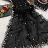 BT 400 Black in Jimmy Chou Silk Embroidery Work & Lace Work Saree . Grab it for ₹2999. Delivery 4-6 Working Days. Shop now. | Sarees, Bollywood Sarees, Creative Sarees, Designer Sarees, Embroidered Sarees, Ethnic Saree, Modern Digital sarees, Party Wear Sarees