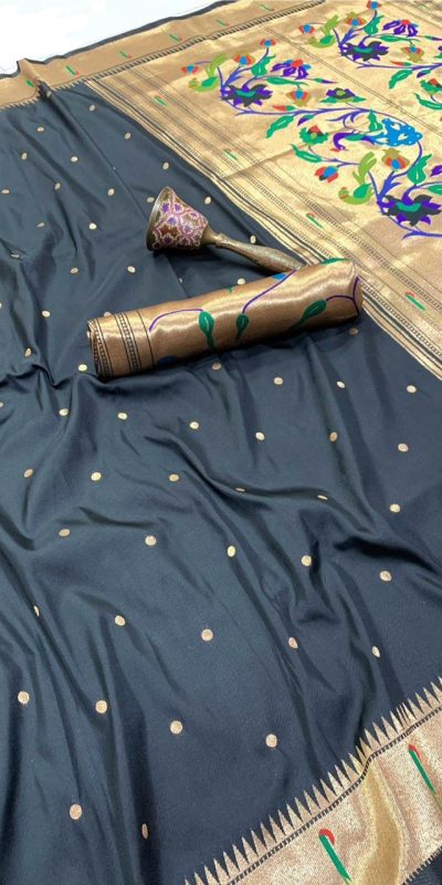 MS 530 Black Pure Banarasi Silk Saree. Perfect for Wedding, Party, Family Gatherings, Ethnic Day, Eid – Affordable Price ₹1649. Delivery 4-6 Working Days | Sarees, Bollywood Sarees, Creative Sarees, Designer Sarees, Embroidered Sarees, Ethnic Saree, Modern Digital sarees, Party Wear Sarees