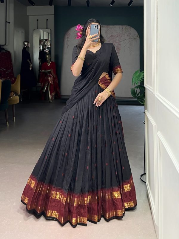 LNB 1904 Black Color Pure Chanderi with Zari Work Lehenga Choli . Affordable Price ₹1999. Delivery 4-6 Working Days. Shop now. | Lehenga, Bollywood Lehenga, Creative Lehenga, Designer Lehenga, Embroidered Lehenga, Party Wear Lehenga