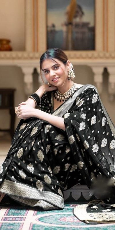 KPR 190 Black Soft Lichi Silk Jacquard Work Saree with Designer Work Wedding, Party, Festive, Events, Deal ₹1399. Delivery 4-6 Working Days. Shop now. | Sarees, Bollywood Sarees, Creative Sarees, Designer Sarees, Embroidered Sarees, Ethnic Saree, Modern Digital sarees, Party Wear Sarees