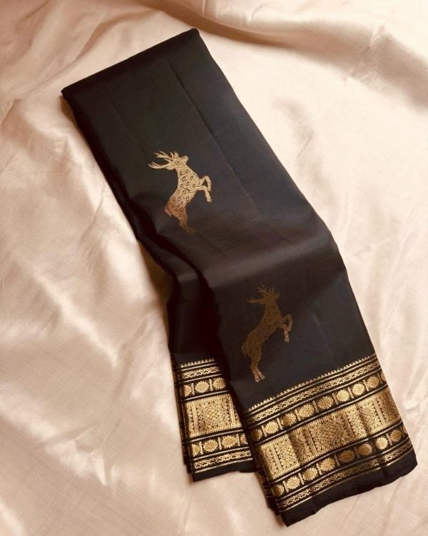 KPR 239 Black Soft Lichi Silk Saree Perfect for Wedding, Party, Haldi, Onam, Pooja – . Special Price ₹1499. Delivery 4-6 Working Days. Shop now. | Sarees, Bollywood Sarees, Creative Sarees, Designer Sarees, Embroidered Sarees, Ethnic Saree, Modern Digital sarees, Party Wear Sarees