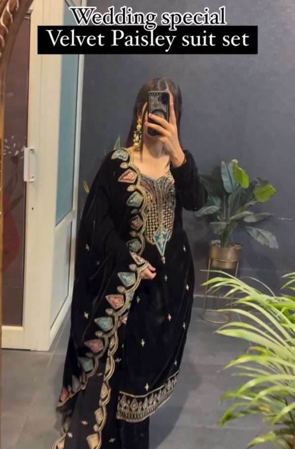VLM 229 Black Viscose Velvet Salwar Suit Perfect for Wedding, Party, Cultural Events, Sangeet, Baby Shower – . Best Price ₹2149. Delivery 4-6 Working | Jump Suits, Tops & Bottoms, Track Suits, Salwar suit, Casual Suits, Creative suits, Designer Suits, Palazzo Suits, Party Wear Suits, Patiala Suits, Straight Suits, Trendy Wear