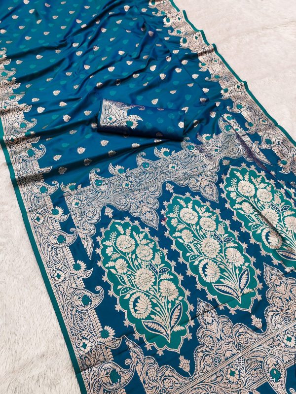 MB 43 Blue Color Banarasi silk Saree with Lace Work & Zari Work. Wedding, Party, Festive Grab it for ₹1899. Delivery 4-6 Working Days. Shop now. | Sarees, Bollywood Sarees, Creative Sarees, Designer Sarees, Embroidered Sarees, Ethnic Saree, Modern Digital sarees, Party Wear Sarees