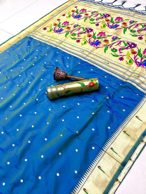 MS 530 Blue Pure Banarasi Silk Saree. Perfect for Wedding, Party, Family Gatherings, Ethnic Day, Eid – Affordable Price ₹1649. Delivery 4-6 Working Days | Sarees, Bollywood Sarees, Creative Sarees, Designer Sarees, Embroidered Sarees, Ethnic Saree, Modern Digital sarees, Party Wear Sarees