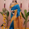 MS 536 Blue Color Banarasi Silk Saree with Zari Work. Wedding, Party, Festive, Events, Available at ₹1699 only. Delivery 4-6 Working Days. Shop now. | Sarees, Bollywood Sarees, Creative Sarees, Designer Sarees, Embroidered Sarees, Ethnic Saree, Modern Digital sarees, Party Wear Sarees