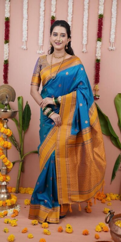 MS 536 Blue Color Banarasi Silk Saree with Zari Work. Wedding, Party, Festive, Events, Available at ₹1699 only. Delivery 4-6 Working Days. Shop now. | Sarees, Bollywood Sarees, Creative Sarees, Designer Sarees, Embroidered Sarees, Ethnic Saree, Modern Digital sarees, Party Wear Sarees
