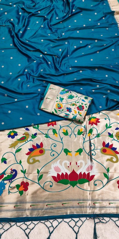 MB 149 Blue Silk Saree with Zari Work & Lace Work. Wedding, Party, Festive, Events, Grab it for ₹2549. Delivery 4-6 Working Days. Shop now. | Sarees, Bollywood Sarees, Creative Sarees, Designer Sarees, Embroidered Sarees, Ethnic Saree, Modern Digital sarees, Party Wear Sarees