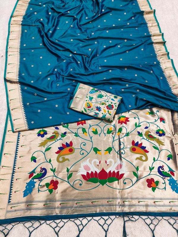 MB 149 Blue Silk Saree with Zari Work & Lace Work. Wedding, Party, Festive, Events, Grab it for ₹2549. Delivery 4-6 Working Days. Shop now. | Sarees, Bollywood Sarees, Creative Sarees, Designer Sarees, Embroidered Sarees, Ethnic Saree, Modern Digital sarees, Party Wear Sarees