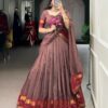 LNB 1904 Brown Color Pure Chanderi with Zari Work Lehenga Choli . Affordable Price ₹1999. Delivery 4-6 Working Days. Shop now. | Lehenga, Bollywood Lehenga, Creative Lehenga, Designer Lehenga, Embroidered Lehenga, Party Wear Lehenga
