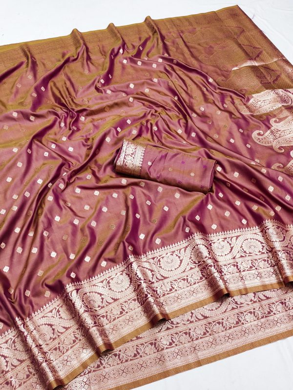 MB 1132 Brown Banarasi silk Saree Perfect for Wedding, Party, Traditional Day, Lohri, Durga Puja – . Festive Deal ₹1849. Delivery 4-6 Working Days. | Sarees, Bollywood Sarees, Creative Sarees, Designer Sarees, Embroidered Sarees, Ethnic Saree, Modern Digital sarees, Party Wear Sarees