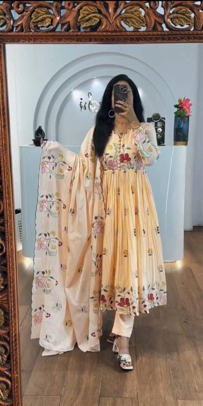 PC 528 Chiku Fox Georgette Gown Perfect for Wedding, Party, Baby Shower, Lohri, Pongal – . Available at ₹2049 only. Delivery 4-6 Working Days. Shop n | Jump Suits, Salwar suit, Casual Suits, Creative suits, Designer Suits, Palazzo Suits, Party Wear Suits, Patiala Suits, Straight Suits