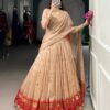 LNB 1904 Cream Color Pure Chanderi with Zari Work Lehenga Choli . Affordable Price ₹1999. Delivery 4-6 Working Days. Shop now. | Lehenga, Bollywood Lehenga, Creative Lehenga, Designer Lehenga, Embroidered Lehenga, Party Wear Lehenga
