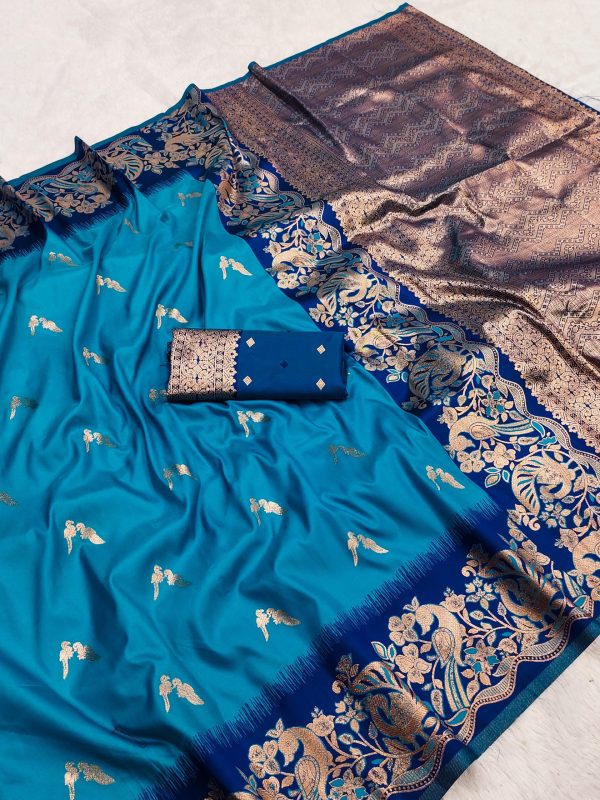 MB 3308 Firozi Banarasi Silk Saree Perfect for Wedding, Party, Holi, Reception, Raksha Bandhan – . Special Price ₹1999. Delivery 4-6 Working Days. Shop n | Sarees, Bollywood Sarees, Creative Sarees, Designer Sarees, Embroidered Sarees, Ethnic Saree, Modern Digital sarees, Party Wear Sarees