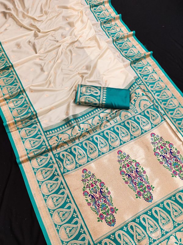 MB 1213 Firozi Color Banarasi Saree with Zari Work & Lace Work. Wedding, Party, Festive, Events, Festive Deal ₹2099. Delivery 4-6 Working Days. Shop now. | Sarees, Bollywood Sarees, Creative Sarees, Designer Sarees, Embroidered Sarees, Ethnic Saree, Modern Digital sarees, Party Wear Sarees